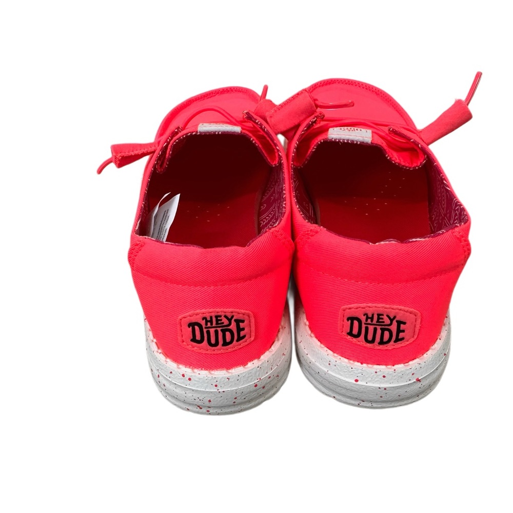 Hey Dude Women's Wendy Stretch Canvas shoes in a vibrant neon pink NWOT - Picture 4 of 6